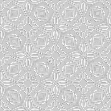 Floral light seamless pattern. Vector ornamental white background. Repeat dec 스톡 일러스트