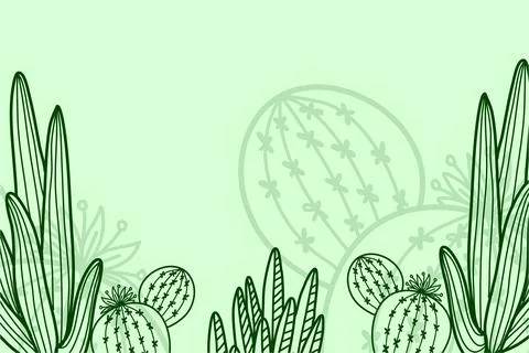 Floral Line Art Background Vector Stock Illustration