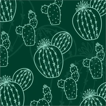 Floral Line Art Background Vector Stock Illustration