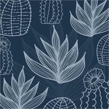 Floral Line Art Background Vector Stock Illustration