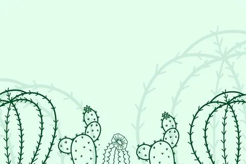 Floral Line Art Background Vector Illustrazione stock