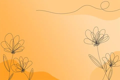 Floral Line Art Background Vector Stock Illustration