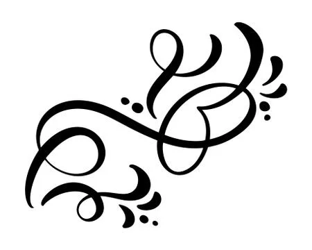 Floral lines filigree design elements. Vector vintage line elegant dividers and Stock Illustration