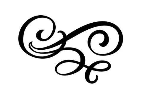Floral lines filigree design elements. Vector vintage line elegant dividers and Illustrazione stock