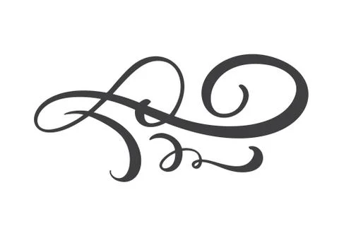 Floral lines filigree design elements. Vector vintage line elegant dividers and Stock Illustration