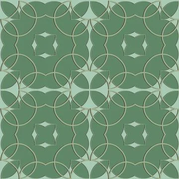 Floral lines seamless pattern. Green ornamental vector background. Repeat bac Illustrazione stock