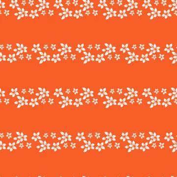 Floral lines seamless pattern. Horizontal leaf stripes Stock Illustration