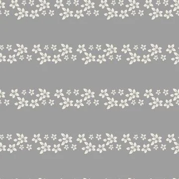 Floral lines seamless pattern. Horizontal leaf stripes Stock Illustration