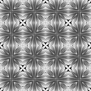Floral lines seamless pattern. Vector ornamental background. Repeat modern Stock Illustration