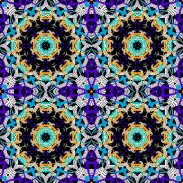 Floral lines seamless pattern. Vector ornamental modern background. Repeat sy Stock Illustration