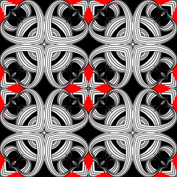 Floral lines seamless pattern. Vector ornamental modern background. Repeat sy 스톡 일러스트