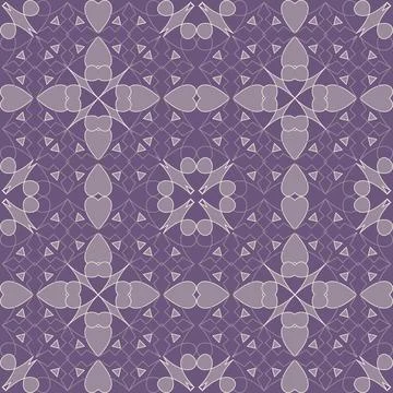 Floral lines seamless pattern. Violet ornamental vector background. Repeat ba Stock Illustration