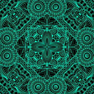 Floral lines vector seamless pattern. Ornamental ethnic tribal style lace Stock Illustration