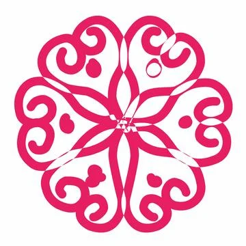 Floral Logo Vector Design in abstract red color, Illustrazione stock