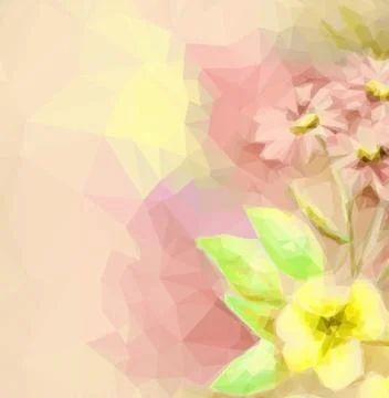 Floral Low Poly Pattern Stock Illustration