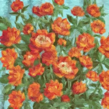 Floral Low Poly Pattern Stock Illustration