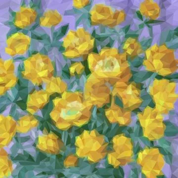 Floral Low Poly Pattern Stock Illustration