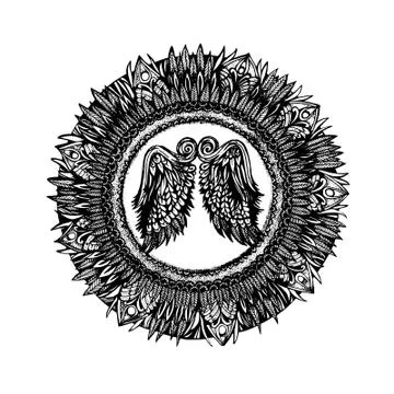 Floral Mandala Circle Stock Illustration
