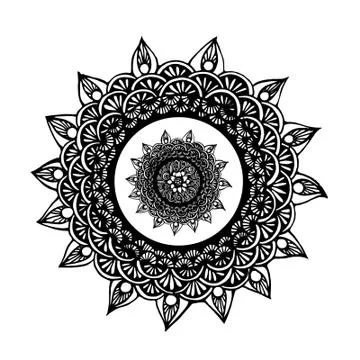 Floral Mandala Circle Stock Illustration