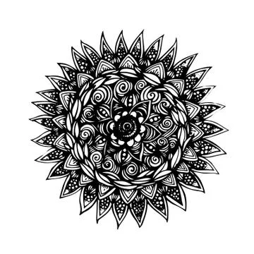 Floral Mandala Circle Stock Illustration