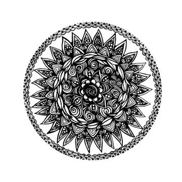 Floral Mandala Circle Stock Illustration