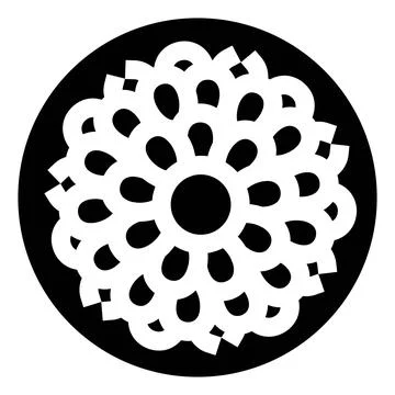 Floral mandala doily pattern in black and white Stock Illustration