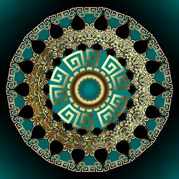 Floral mandala pattern. Vector ornamental background. Decorative tribal ethni Stock Illustration