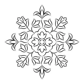 Floral Mandala Stencil Stock Illustration