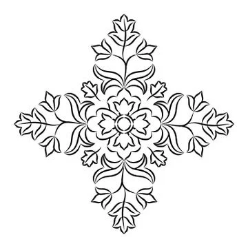 Floral Mandala Stencil Stock Illustration