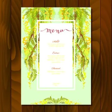 Floral menu card Stock Illustration