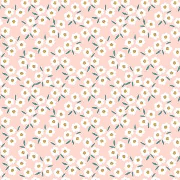 Floral millefleur seamless pattern. Cute boho tiny flower ornament. Stock Illustration