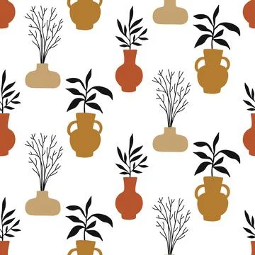 Floral minimal seamless pattern Illustrazione stock