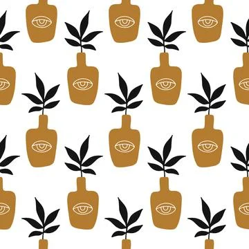 Floral minimal seamless pattern Illustrazione stock