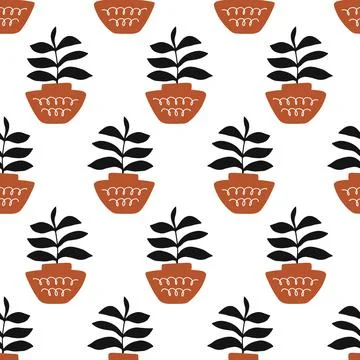 Floral minimal seamless pattern Stock Illustration