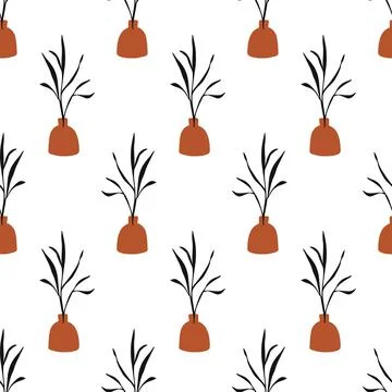 Floral minimal seamless pattern Illustrazione stock