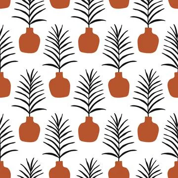 Floral minimal seamless pattern Stock Illustration