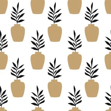 Floral minimal seamless pattern Stock Illustration