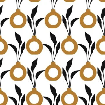 Floral minimal seamless pattern Stock Illustration