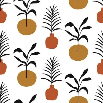 Floral minimal seamless pattern Illustrazione stock