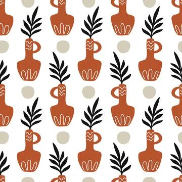 Floral minimal seamless pattern Illustrazione stock