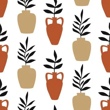 Floral minimal seamless pattern Illustrazione stock