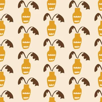 Floral minimal seamless pattern Illustrazione stock