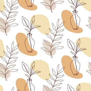 Floral minimal seamless pattern Illustrazione stock