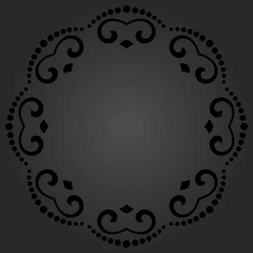 Floral Modern Round Frame Illustrazione stock
