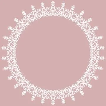 Floral Modern Round Frame Stock Illustration
