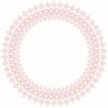 Floral Modern Round Frame 스톡 일러스트