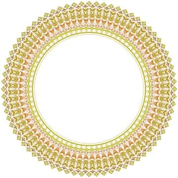 Floral Modern Round Frame Stock Illustration