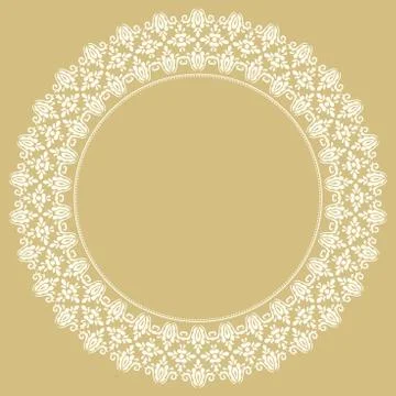 Floral Modern Round Frame 스톡 일러스트