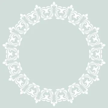 Floral Modern Round Frame Stock Illustration