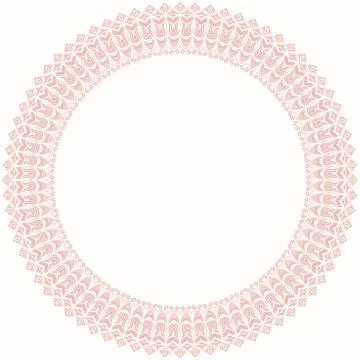 Floral Modern Round Frame Illustrazione stock